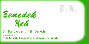 benedek meh business card