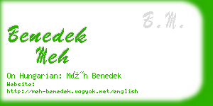 benedek meh business card